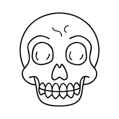 skull icon, skull line art - simple line art of skull, perfect for skull logos and icons