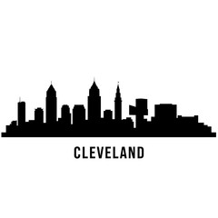 Naklejka premium Cleveland Skyline Ohio Cityscape Silhouette.