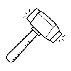 sledgehammer icon, sledgehammer line art - simple line art of sledgehammer, perfect for sledgehammer logos and icons