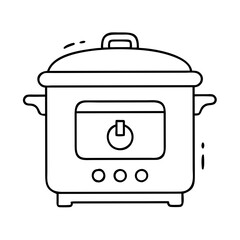 slowcooker icon, slowcooker line art - simple line art of slowcooker, perfect for slowcooker logos and icons