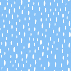 Simple rain pattern. Small Dash Background. Rainfall illustration. White Dashed vertical lines. Vector texture.