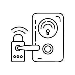 smartlock icon, smartlock line art - simple line art of smartlock, perfect for smartlock logos and icons