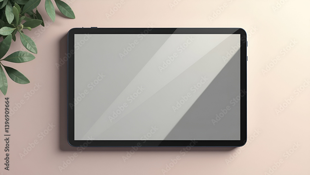 Poster elegant tablet mockup presentation: refined layout & digital interface for modern product display in