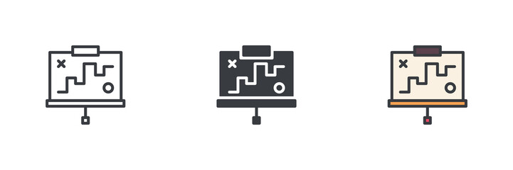 SEO Strategy Planning different style icon set