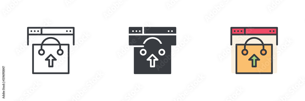 Poster conversion rate optimization different style icon set