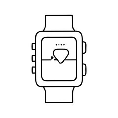 smartwatch icon, smartwatch line art - simple line art of smartwatch, perfect for smartwatch logos and icons