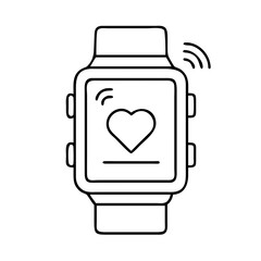 smartwatch icon, smartwatch line art - simple line art of smartwatch, perfect for smartwatch logos and icons