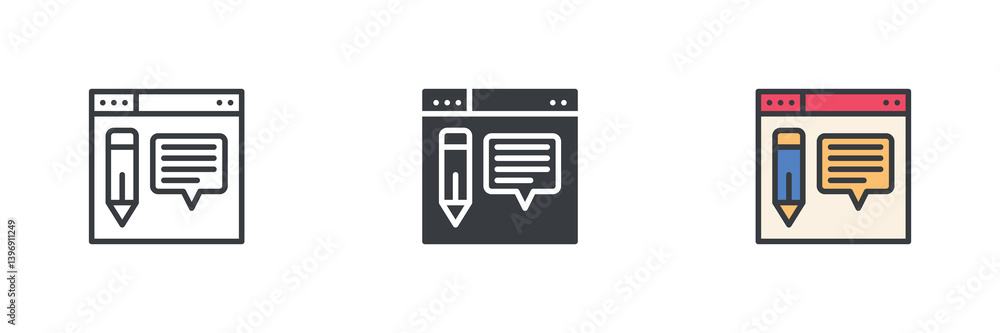 Poster content creation different style icon set