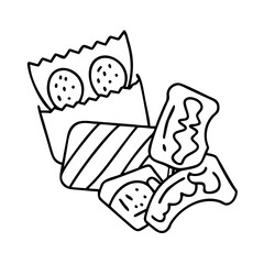snacks icon, snacks line art - simple line art of snacks, perfect for snacks logos and icons