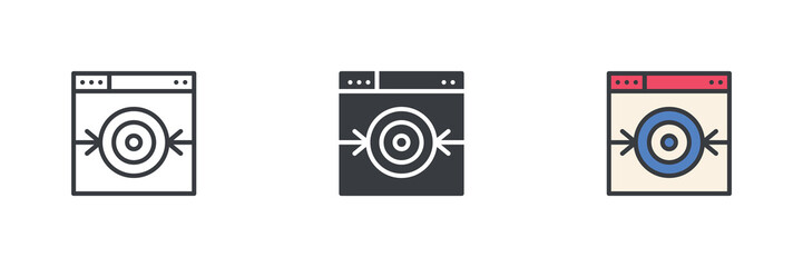 Target Audience different style icon set