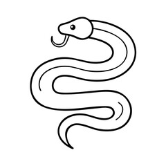snake icon, snake line art - simple line art of snake, perfect for snake logos and icons