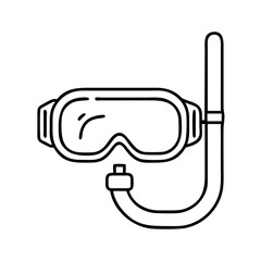 snorkelmask icon, snorkelmask line art - simple line art of snorkelmask, perfect for snorkelmask logos and icons