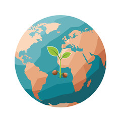 Green Shoots of Hope: A hopeful vision of a sprouting seedling emerging from the earth, symbolizing the growth, renewal, and the interconnectedness of nature within our world.