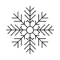 snowflake icon, snowflake line art - simple line art of snowflake, perfect for snowflake logos and icons