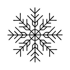 snowflake icon, snowflake line art - simple line art of snowflake, perfect for snowflake logos and icons