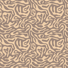 Abstract wavy y2k shape seamless pattern illustration. Modern minimalist art print background of psychedelic curvy shapes on colorful pastel backdrop. Neon fashion fabric, liquid texture design