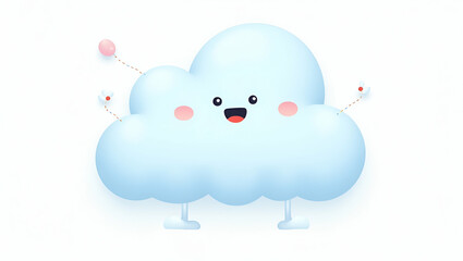 Flat Vector Illustration of a Robust Cloud Platform: Versatile Computing, Secure Storage & Integrated Services for Digital Transformation