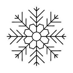 snowflake icon, snowflake line art - simple line art of snowflake, perfect for snowflake logos and icons