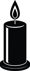 Candlelight Silhouette Vector Icon Illustration