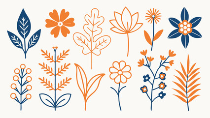Hand Drawn Plants Stock Illustration — Botanical Sketch Art Design