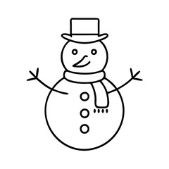 snowman icon, snowman line art - simple line art of snowman, perfect for snowman logos and icons