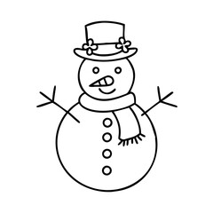 snowman icon, snowman line art - simple line art of snowman, perfect for snowman logos and icons
