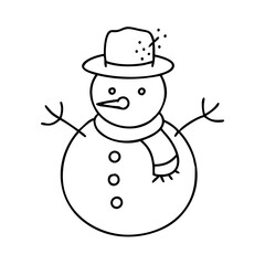 snowman icon, snowman line art - simple line art of snowman, perfect for snowman logos and icons