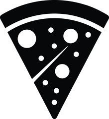 Pizza Silhouette Vector Icon Illustration