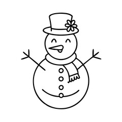 snowman icon, snowman line art - simple line art of snowman, perfect for snowman logos and icons