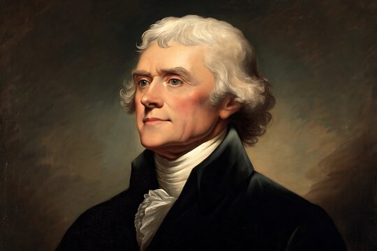 Thomas Jefferson Full Face Portrait 4K