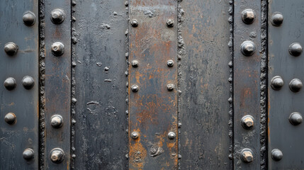 Fototapeta premium A Detailed Metal Texture: A close-up view of a weathered metal surface, showcasing industrial strength and raw, gritty textures. revealing the passage of time and the beauty of industrial details.