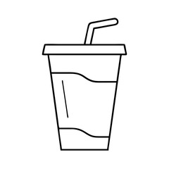 sodacup icon, sodacup line art - simple line art of sodacup, perfect for sodacup logos and icons