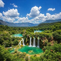 Fototapeta premium waterfall in the mountains