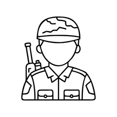 soldier icon, soldier line art - simple line art of soldier, perfect for soldier logos and icons