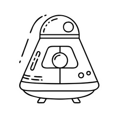 spacecapsule icon, spacecapsule line art - simple line art of spacecapsule, perfect for spacecapsule logos and icons