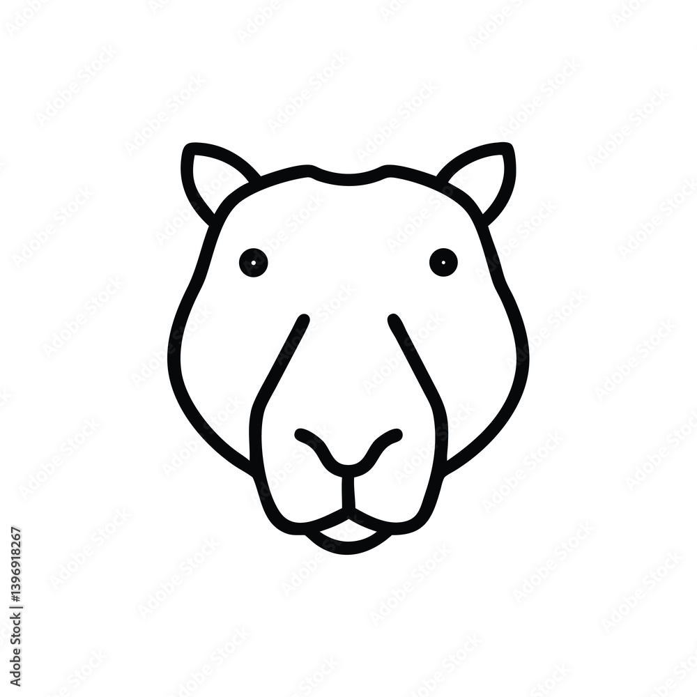 Poster camel face icon vector illustration design minimalist style ideal for web graphics