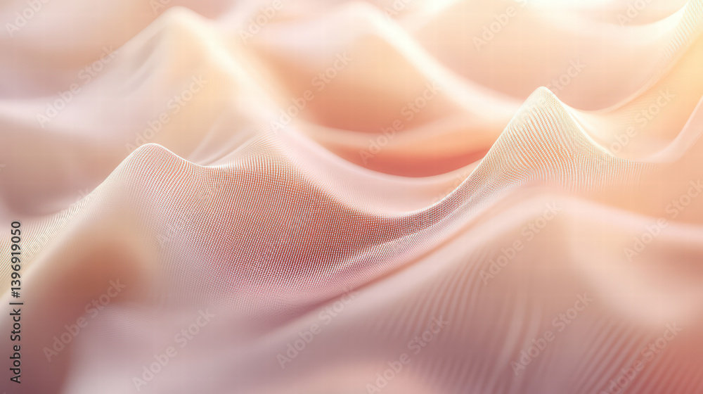 Poster soft terrain: a visual symphony of gently undulating textures in a soft, inviting palette, rendered 