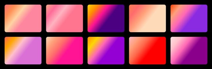 Fototapeta premium Sunset Gradient Set, Warm Sunset Backgrounds, Sunset Color Bundle, Posters, Social Media Posts, Ads, Sunset Vibes, Advertising Design Pack