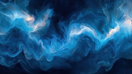Obraz premium Abstract swirling nebulae in blues and whites