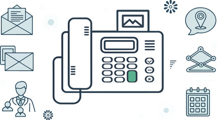 Fax Machine Illustration vector design, Fax Machine logo design, Fax Machine icon design