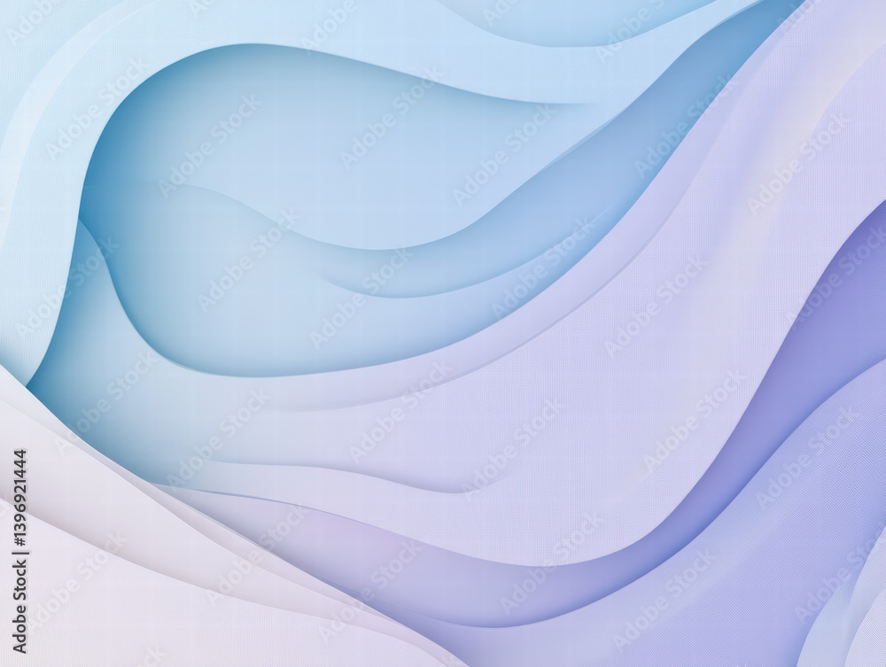Aufkleber serene abstraction: a dreamy gradient of cool hues, like a gentle sea, forms soft, flowing lines in 