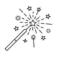 sparkler icon, sparkler line art - simple line art of sparkler, perfect for sparkler logos and icons