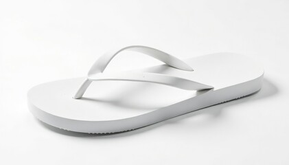 Single white flip-flop isolated on white background, accessory, casual, simple