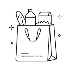 grocery bag icon, grocery bag vector illustration-simple illustration of grocery bag, perfect for grocery bag logos and icons