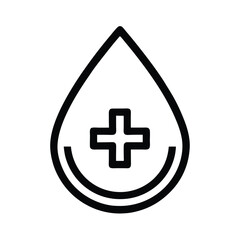 Obraz premium medical blood drop icon line art on white background