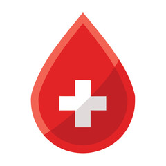 medical blood drop icon on white background
