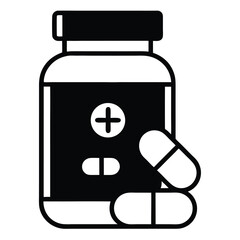 medicine bottle and pills