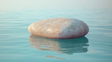 Smooth stone on calm water