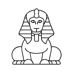 sphinx icon, sphinx line art - simple line art of sphinx, perfect for sphinx logos and icons
