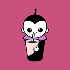 Halloween pumpkin and ghost in dark